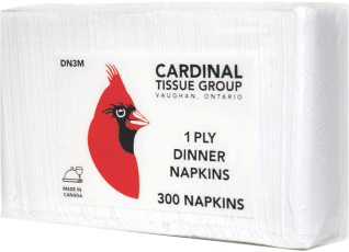 Dinner Napkins - White (DN3M) 1 ply, 1/8 Fold - Cardinal