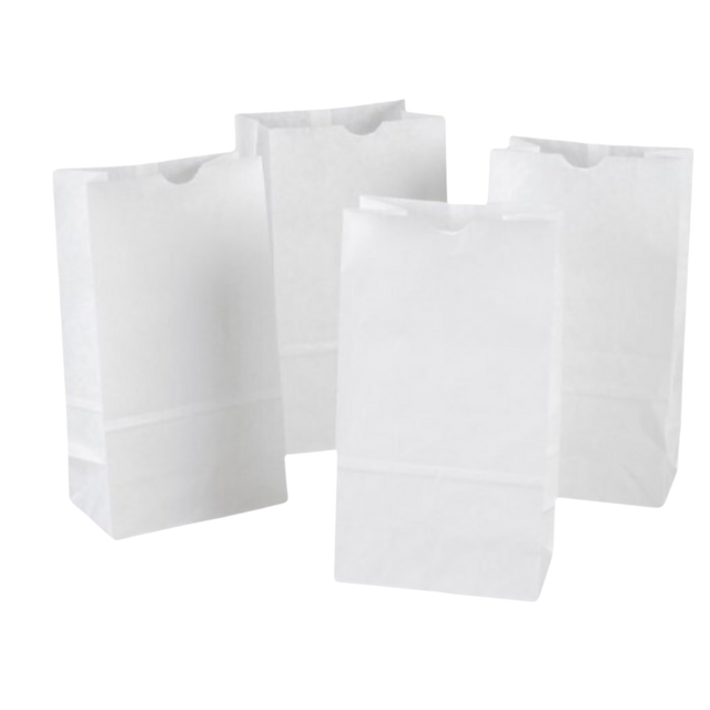 Paper Bags - White - PB20W-MC - 500 pcs, 8x5/S