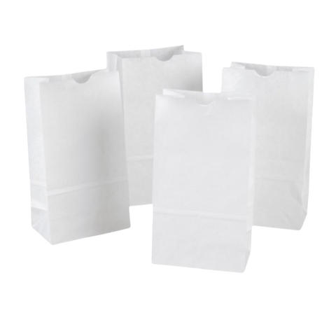 Paper Bags - White - PB20W-MC - 500 pcs, 8x5/S