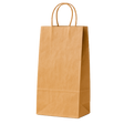 5" x 3" x 12" Twisted Handle Kraft Wine Bag