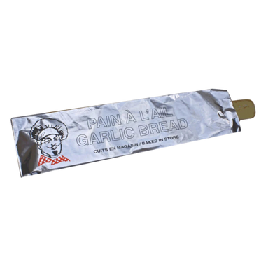 5.25" x 2.25" x 21" Printed Foil Laminated Garlic Bread Bags