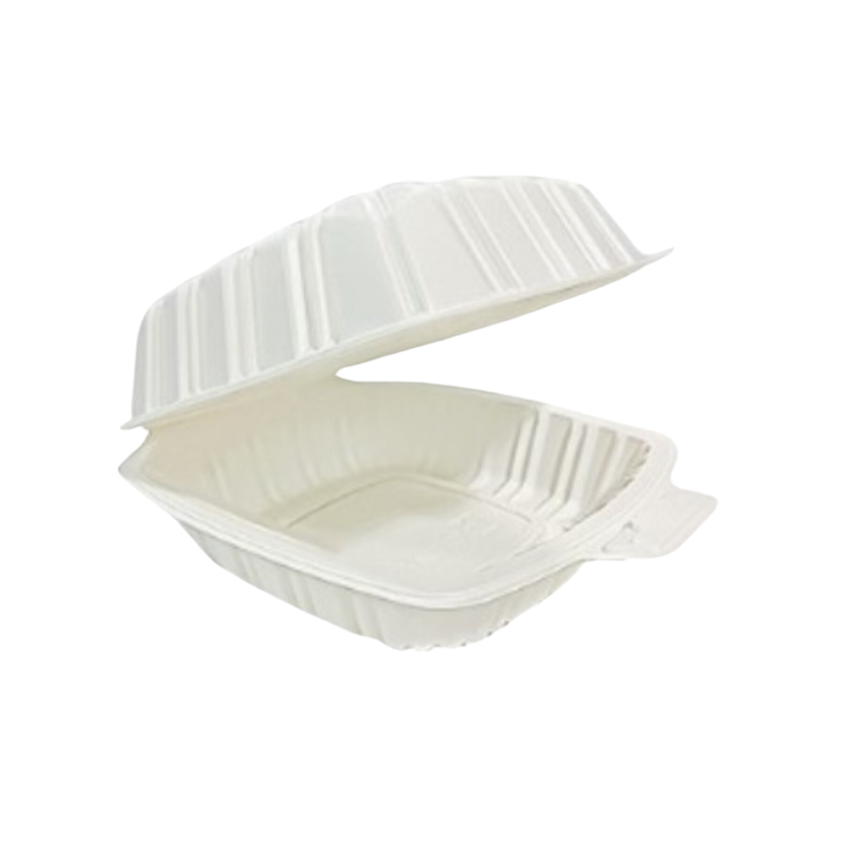 6" x 6" x 2.75" White MFPP Take-Out Container - 1-Comp.