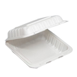 7" x 7" x 2.75" White MFPP Take-Out Container - 1-Comp.