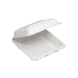 8" x 8" x 3.75" White MFPP Take-Out Container - 1-Comp.