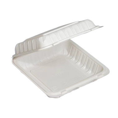 9" x 9.25" x 3" White MFPP Take-Out Container - 1-Comp.