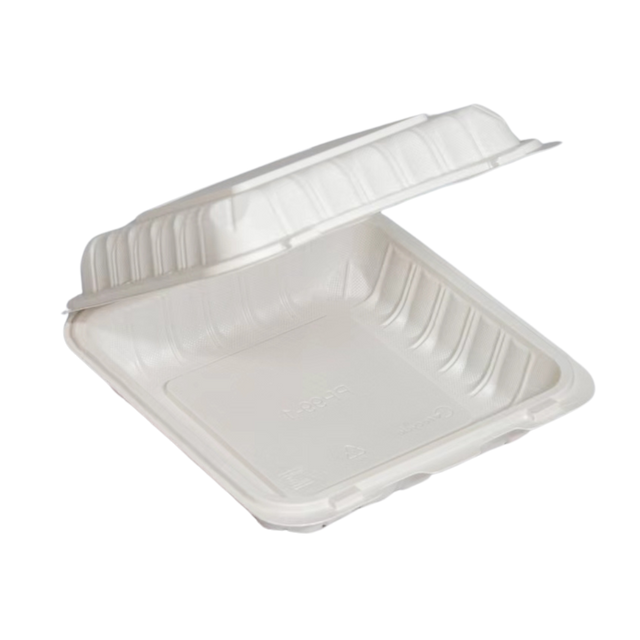 9" x 9.25" x 3" White MFPP Take-Out Container - 1-Comp.