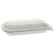 White Half Slab Rib Containers with Dome Lid