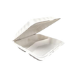 9.125" x 8.81" x 3" White MFPP Take-Out Container - 3-Comp.