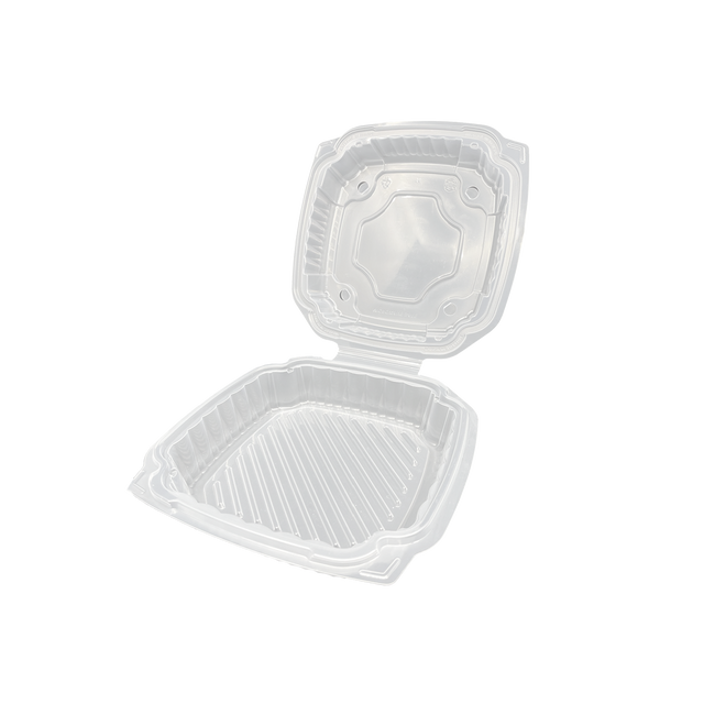 9.8” x 10.5” x 2.8” PVS Translucent Take-Out Container - 1-Comp.