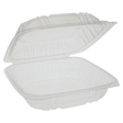 10.5" x 9.5" Clear Vented PP Take-Out Container - 1-Comp.