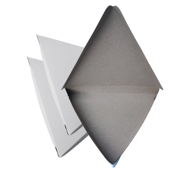 11" x 10" x 1" Plain White Folded Hinged Pizza Slice Boxes