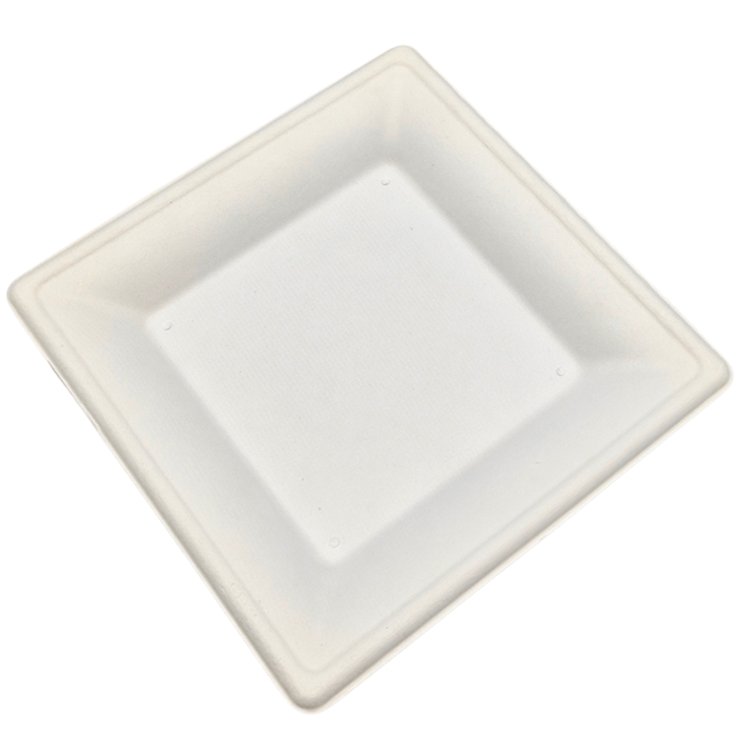 Sugarcane/Bagasse Plate (PL106S-GV) 6", Square - Green Valley