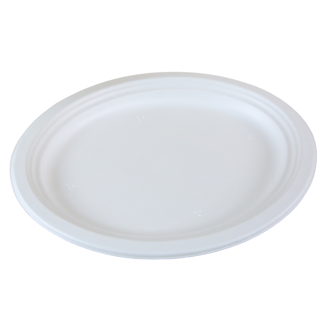 Sugarcane/Bagasse Plate (PL1108O-GV) 10", Oval - Green Valley