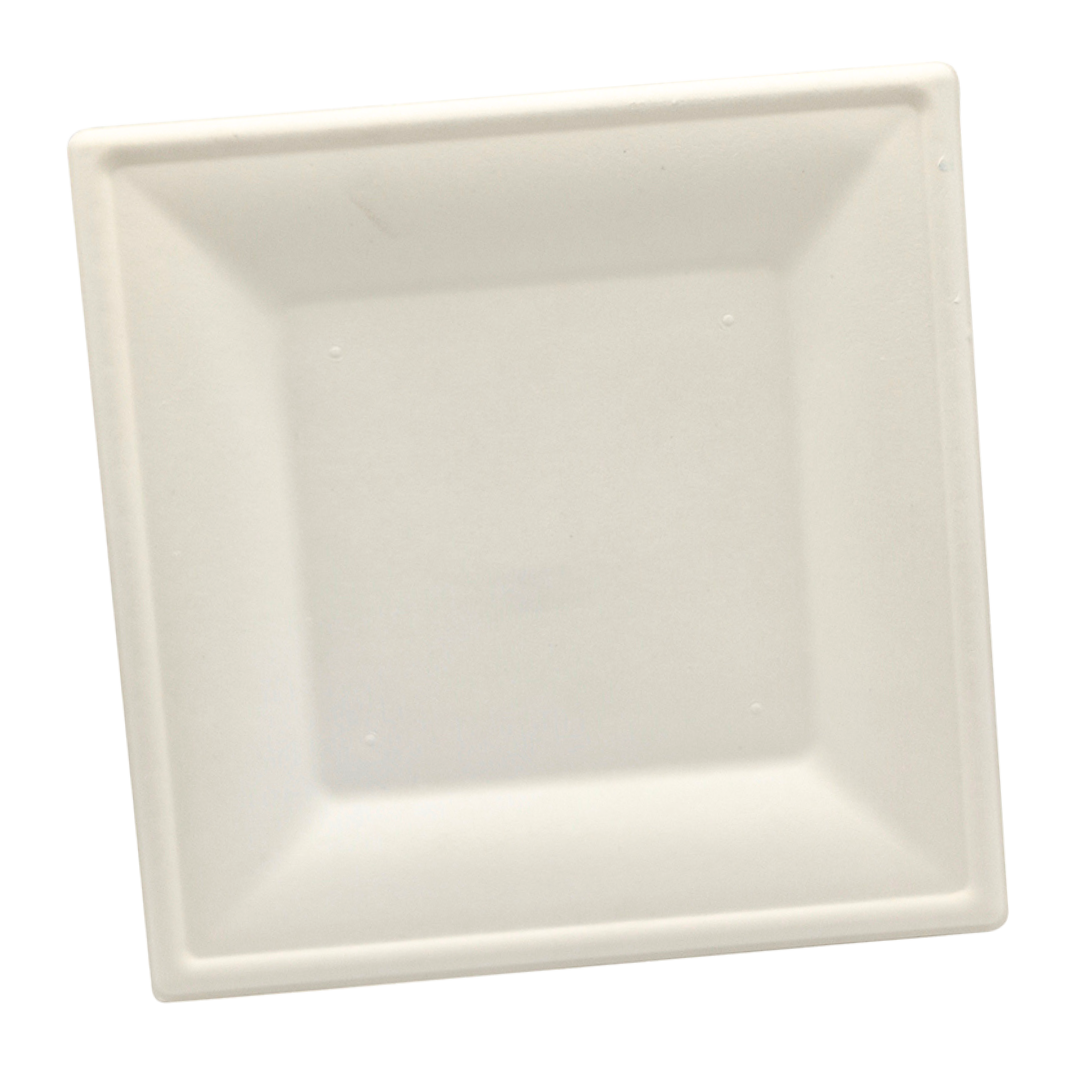 Sugarcane/Bagasse Plate (PL110S-GV) 10", Square, 1-Comp. - Green Valley