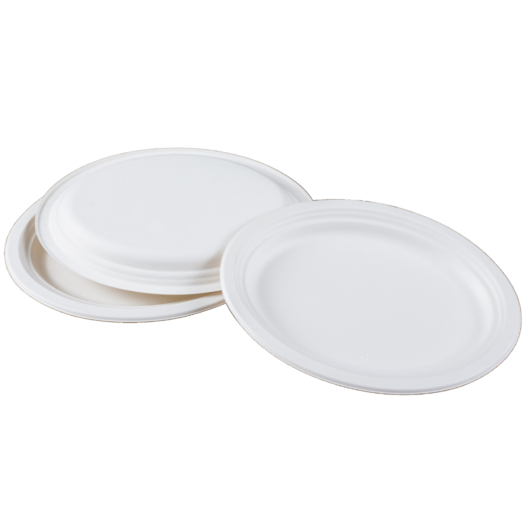 Sugarcane/Bagasse Plate (PL11210O-GV) 12.5" x 10'', Oval - Green Valley