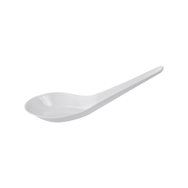 White Heavy Unwrapped Plastic PP Chinese Spoon