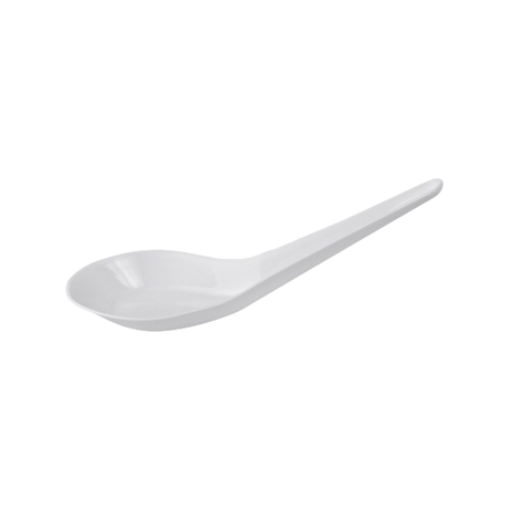White Heavy Unwrapped Plastic PP Chinese Spoon