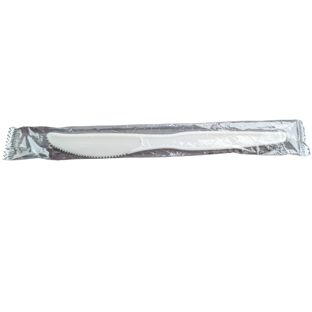 White Medium Individually Wrapped Plastic Knives