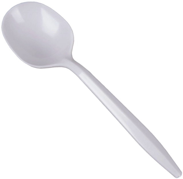 White Medium Plastic Soup Spoons