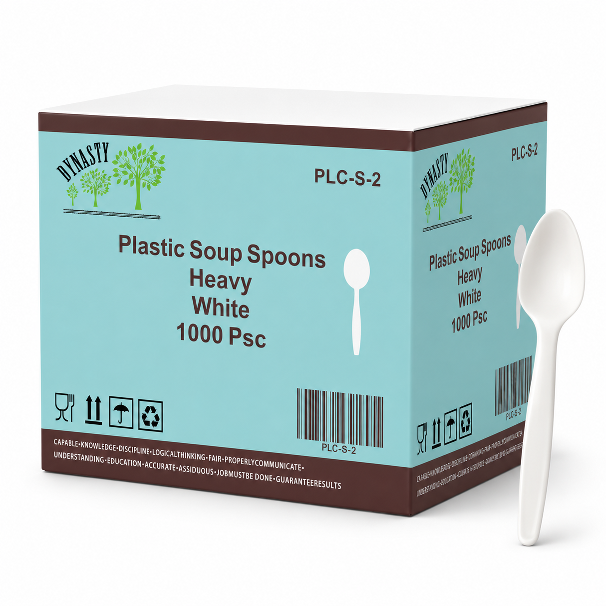 White Heavy Plastic Soup Spoons