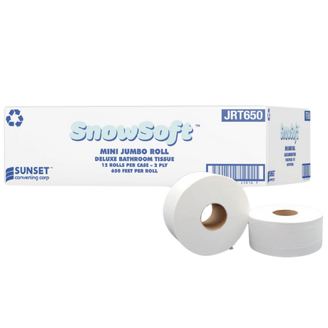 2.5" x 650', 2 ply Mini JRT Bathroom Tissue - 12 Rolls
