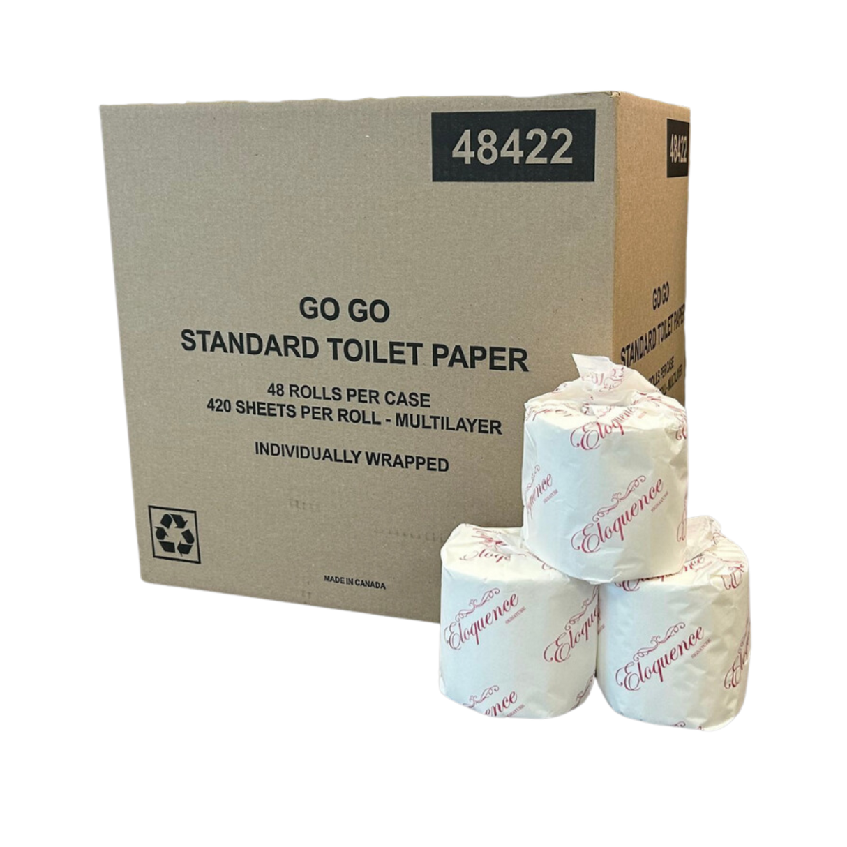 Gogo Bathroom Tissue (48422) 48 rolls, 48/skid - Go-Go