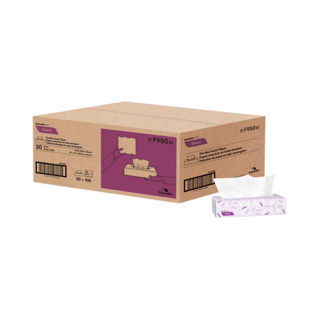 100 sheets, 2 ply Facial Tissue - 30 Boxes