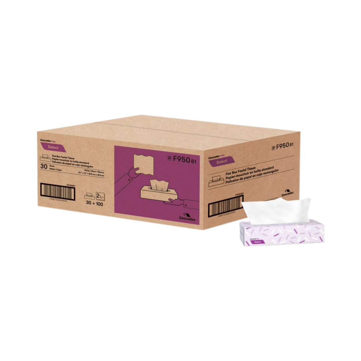 Facial Tissue (F950) 100 sheets, 2Ply - Cascades