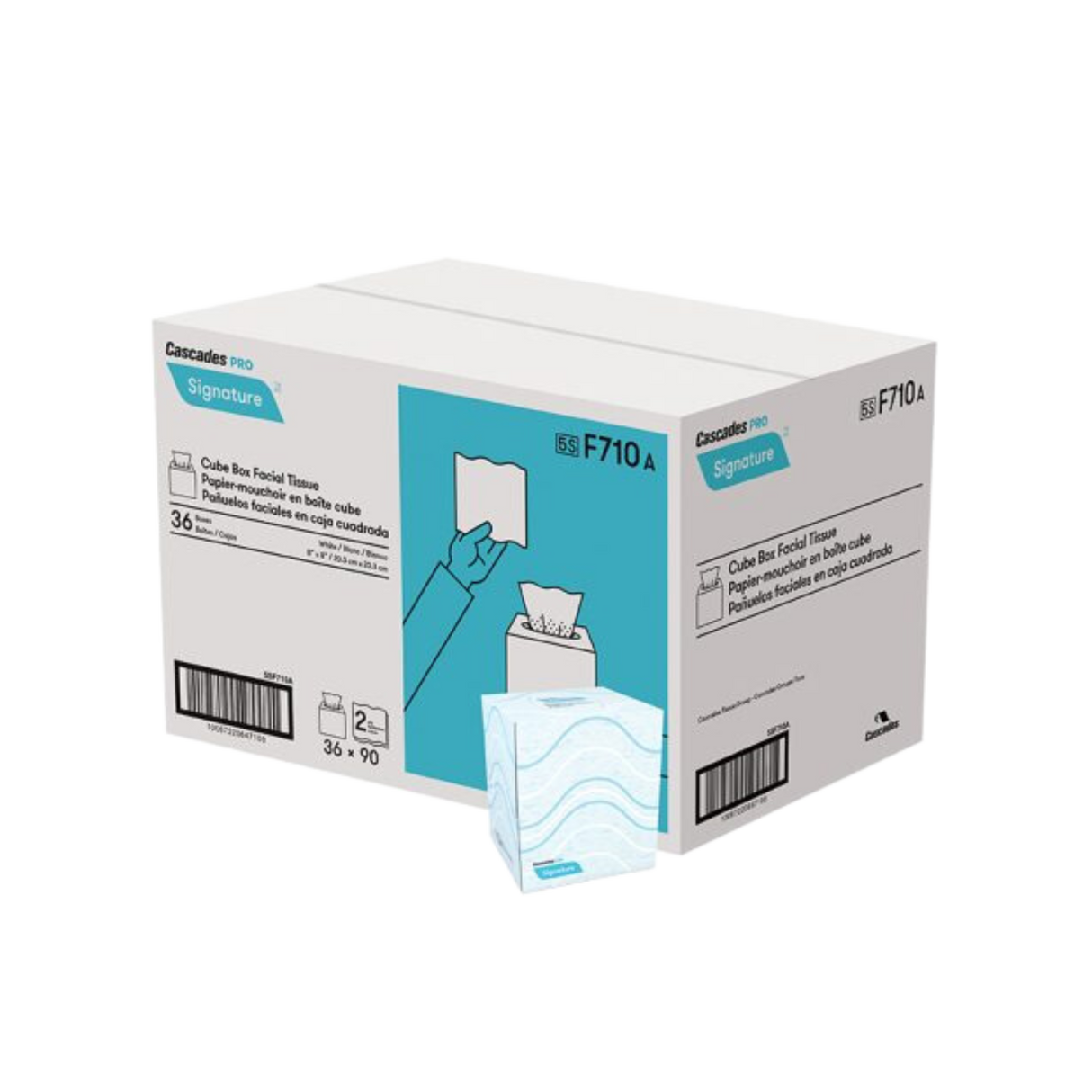 Cube Box Facial Tissue (F710) 90 sheets, 2Ply - Cascades
