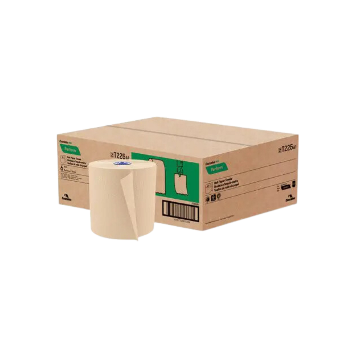 Tandem Hand Towel Rolls (T225) 7.5" x 1050', Kraft - Cascades