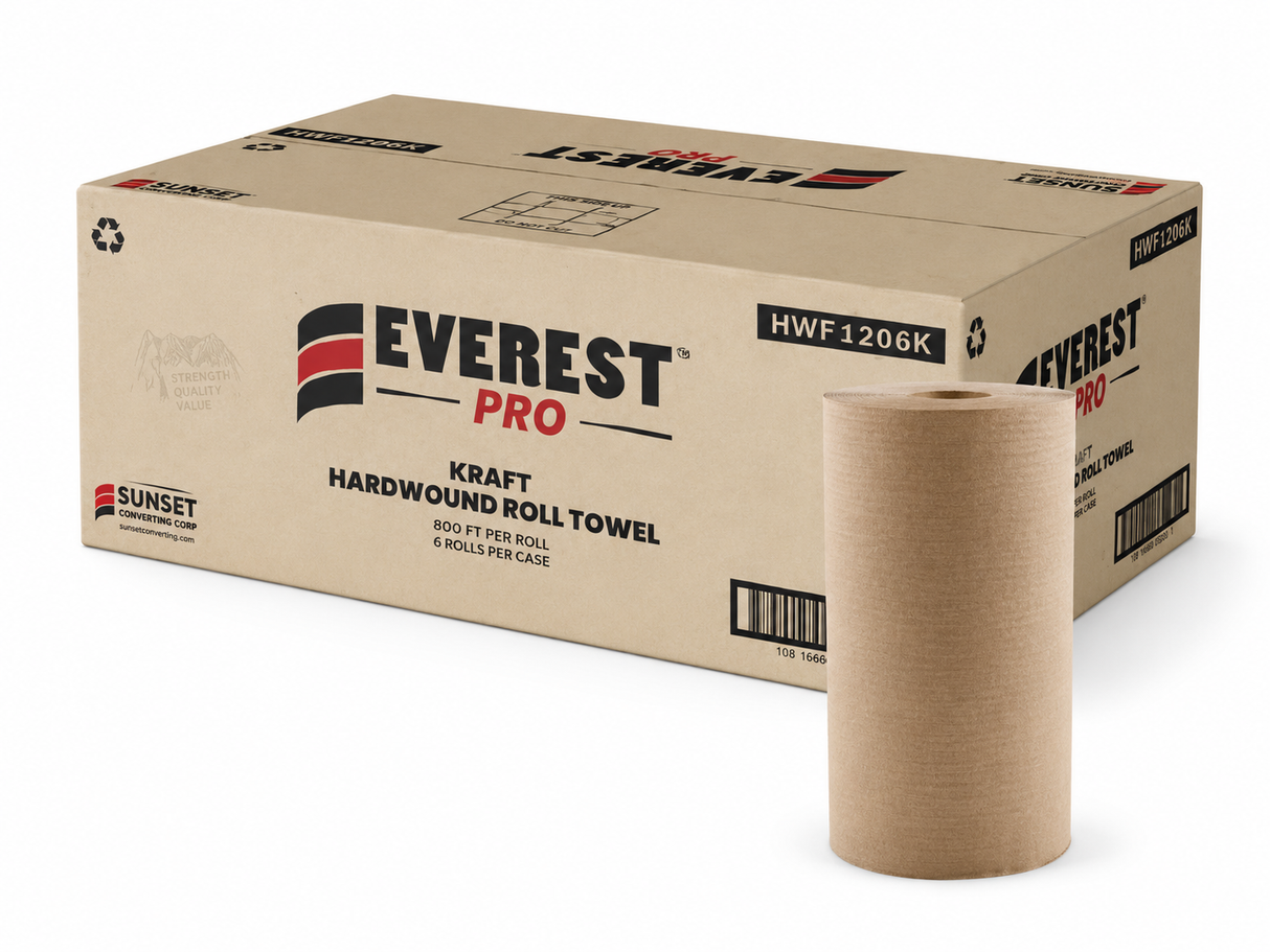 7.85" x 205' Kraft Hand Towel Rolls