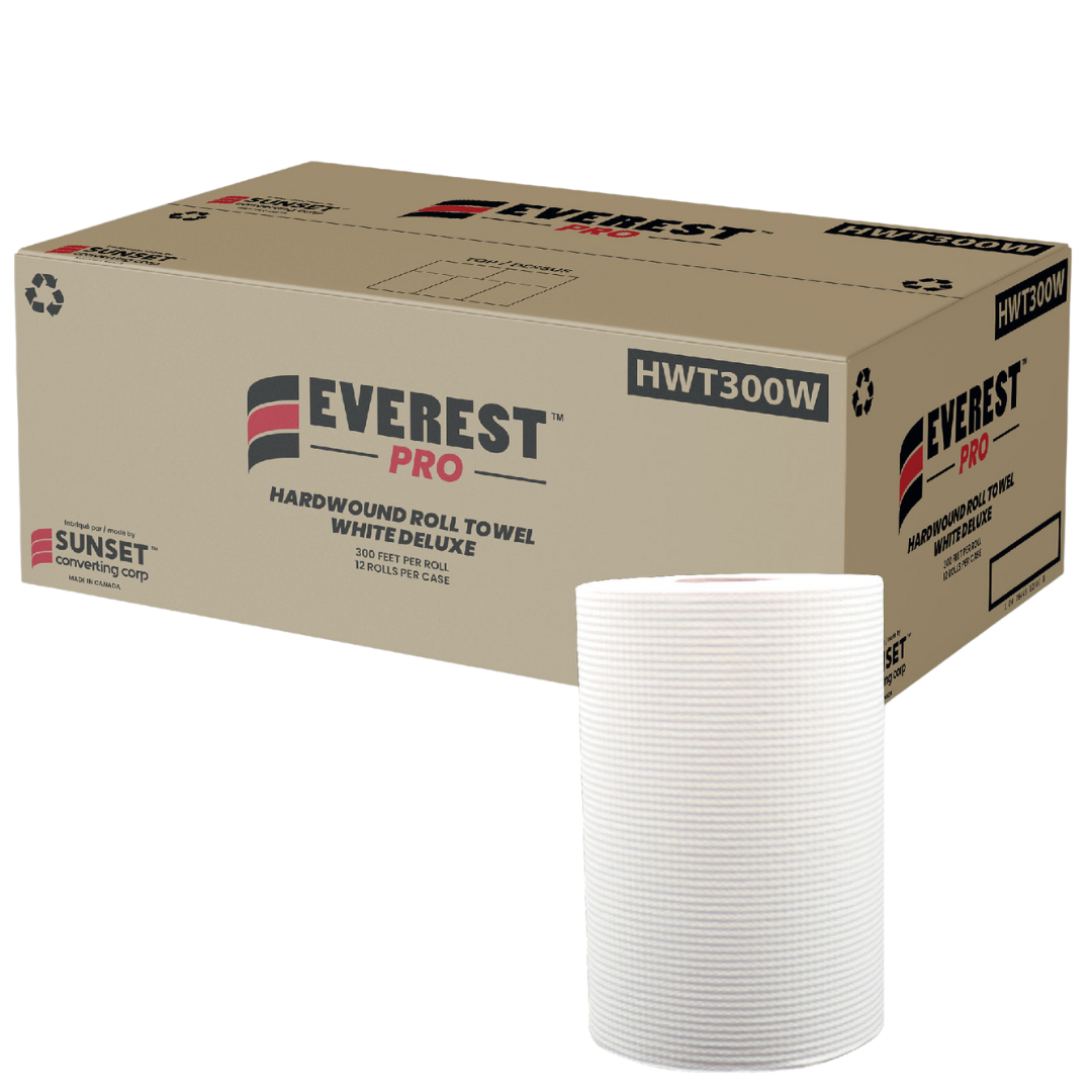 7.85" x 300' White Hand Towel Rolls