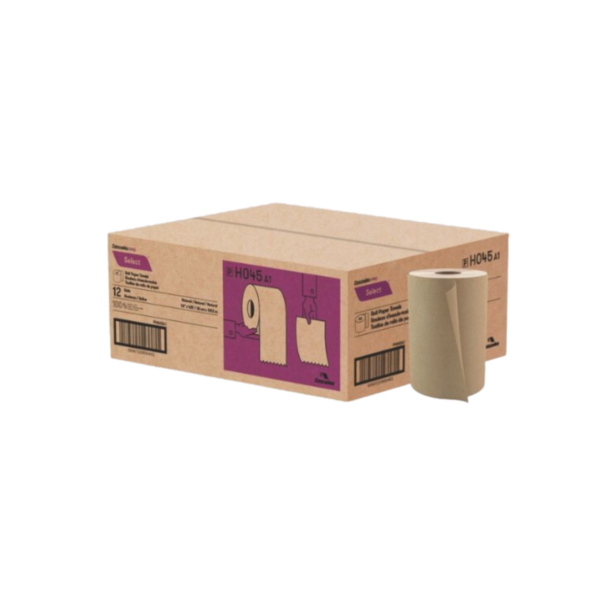 8" x 425' Kraft Hand Towel Rolls - 12 Rolls