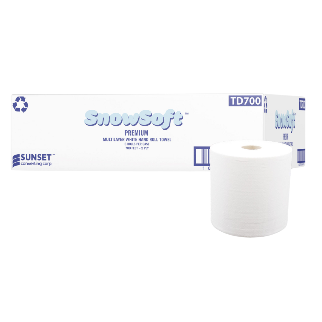 Hand Towel Rolls (TD700) 7.65" x 700', 2 Ply - Sunset