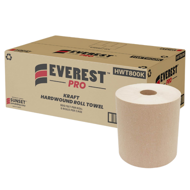 7.85" x 800' Kraft Hand Towel Rolls - 6 Rolls
