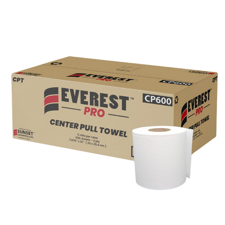 600 sheets White Centre Pull Towel - 6 Rolls