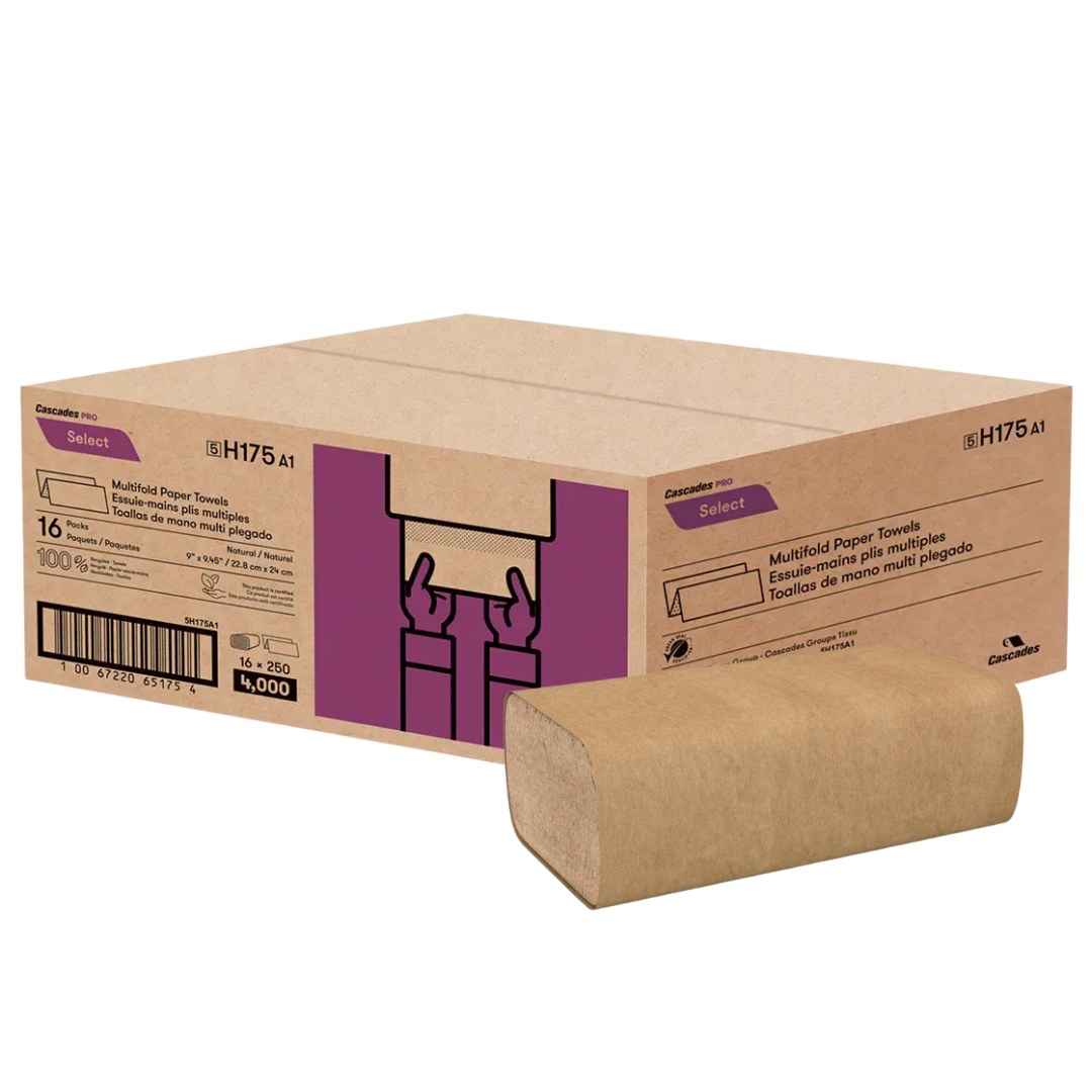 Hand Towel Sheets (H175) Multifold, Kraft - Cascades