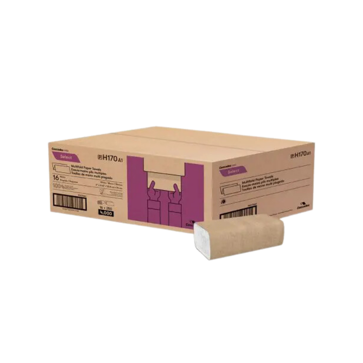 Hand Towel Sheets (H170) Multifold, White - Cascades