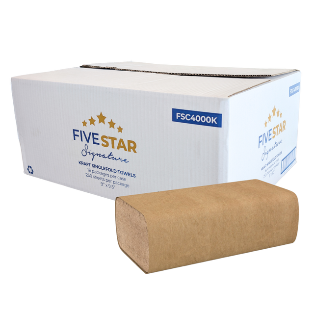 Singlefold Kraft Hand Towel Sheets - 250x16/cs