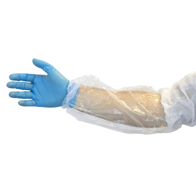 Clear/Blue Plastic Sleeve Cover - 100 pcs/bg 20 bgs/cs