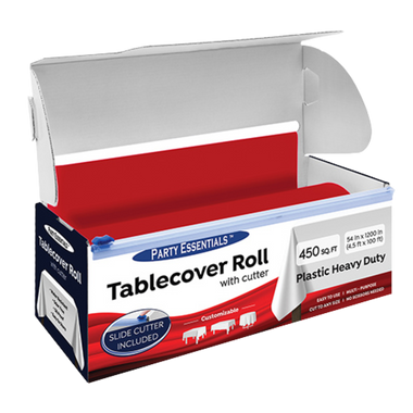 Red Plastic Heavy Duty Table Cover Rolls with Cutters