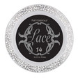 10.25" White Lace Plates with Silver Edge