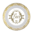 9" White Lace Plates with Gold Edge