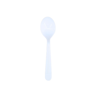 White Heavy Plastic Soup Spoons