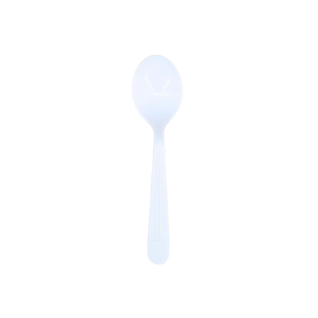 White Heavy Plastic Soup Spoons
