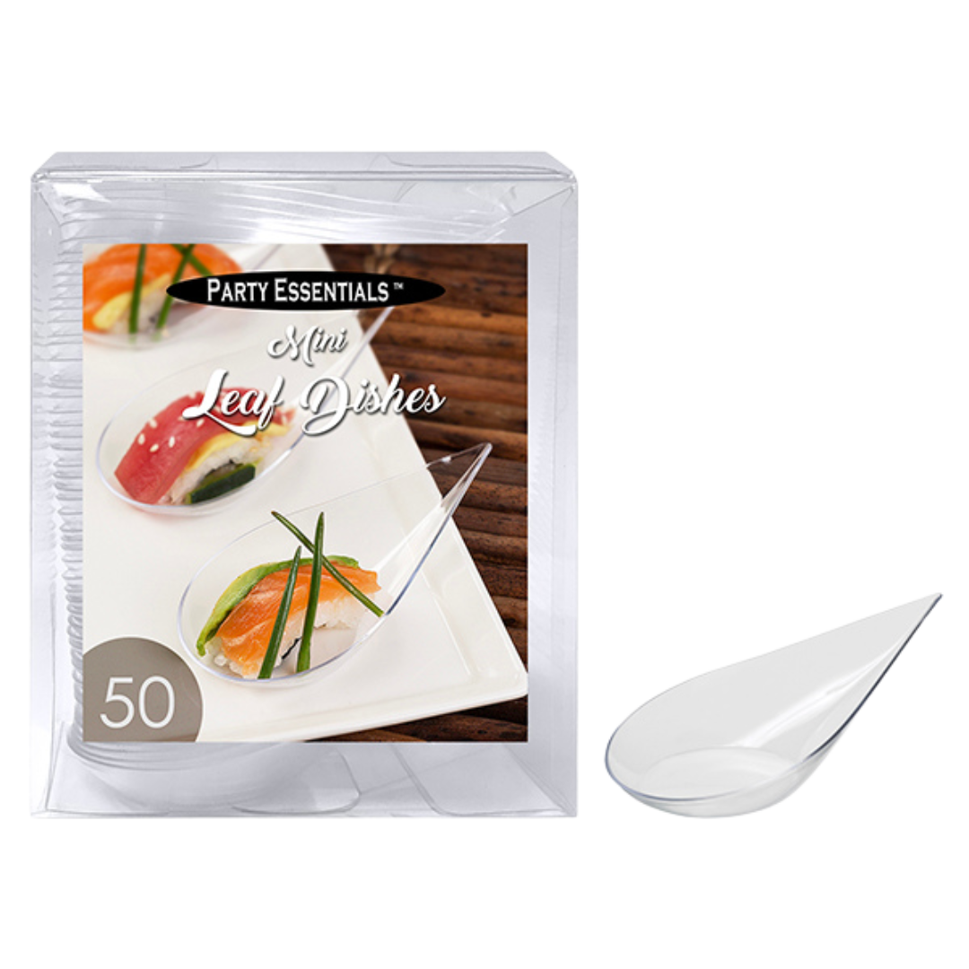 4.06" x 2.17" Clear Mini Leaf Dishes