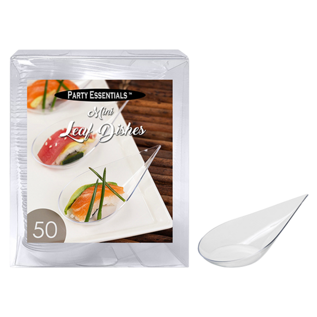 4.06" x 2.17" Clear Mini Leaf Dishes
