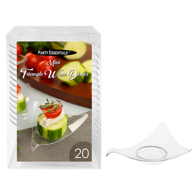 3.43" x 3.03" Clear Mini Triangle Wave Dishes