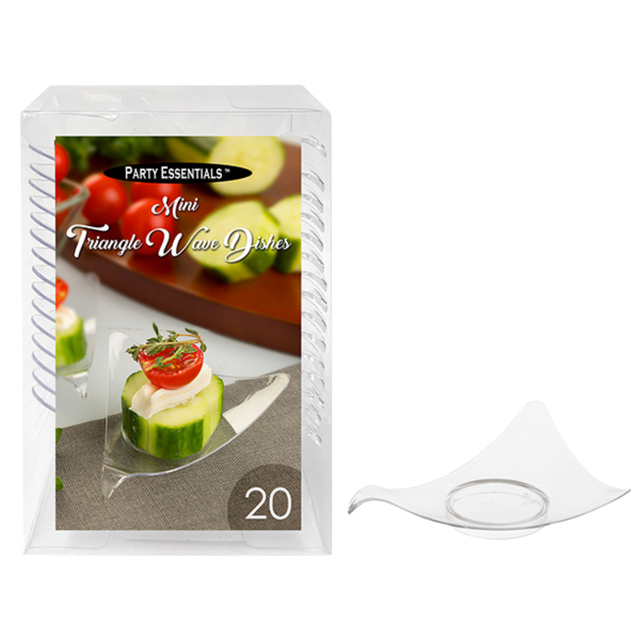 3.43" x 3.03" Clear Mini Triangle Wave Dishes