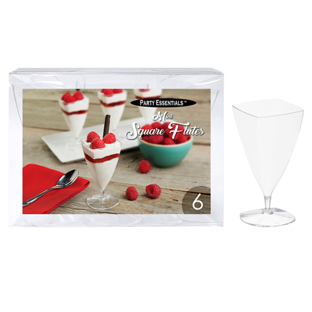 Mini Square Flutes (N216451) 3oz - Party Essentials